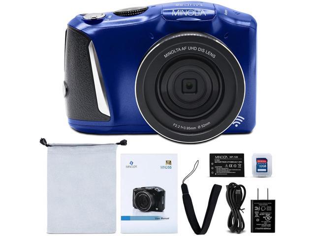 Minolta MND55 64 MP AF 4K Ultra HD Digital Camera with WiFi, Blue