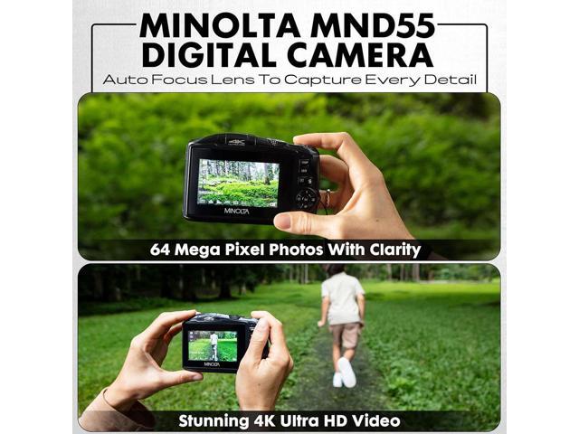 Minolta MND55 64 MP AF 4K Ultra HD Digital Camera with WiFi, Purple