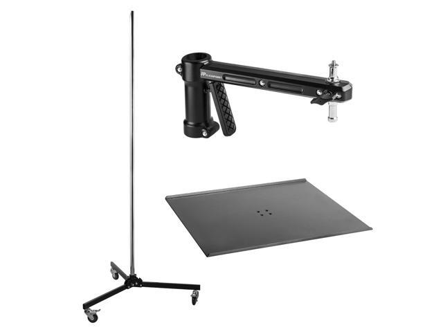 Flashpoint RB-PG Steel 2-Section Wheeled Pistol Grip Stand, Bundle with Pistol Grip, 16x18' Multi Mount Laptop Tray