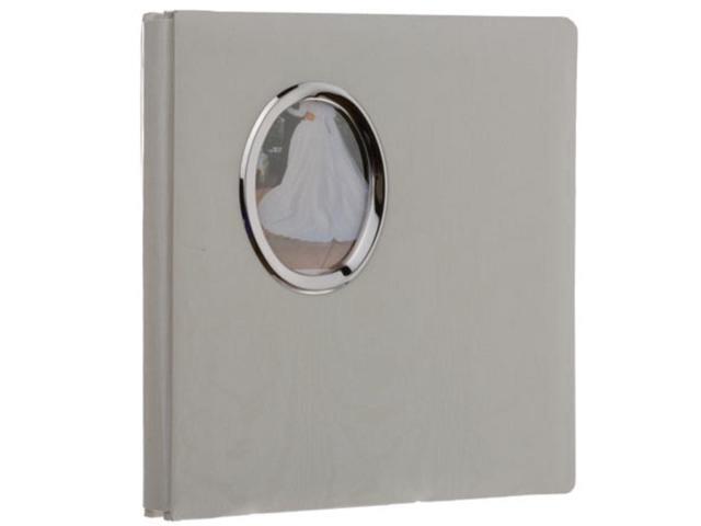 Pioneer Oval Framed Wedding Photo Album with Gold/Silver Photo Frame, White