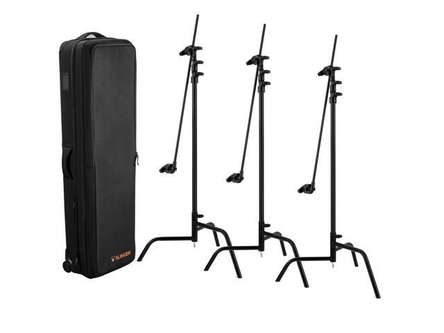 Matthews 40' C+ Stand with Turtle Base, Black, 3-Pack,Bundle w/Slinger L6 BigBag