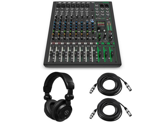 Mackie ProFX12v3+ 12-Channel Bluetooth Analog Mixer, w/Headphones & 2x XLR Cable