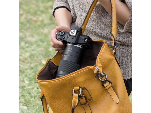 Canon - EOS R100 4K Video Mirrorless Camera Double Zoom Lens Kit with RF-S18-45mm and RF75-300mm Lenses - Black - image 10