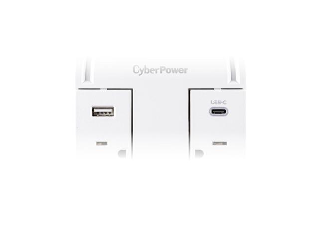 CyberPower CSP6WSUC 6-Outlet Wall-Tap Surge Protector with USB-A and USB-C Port