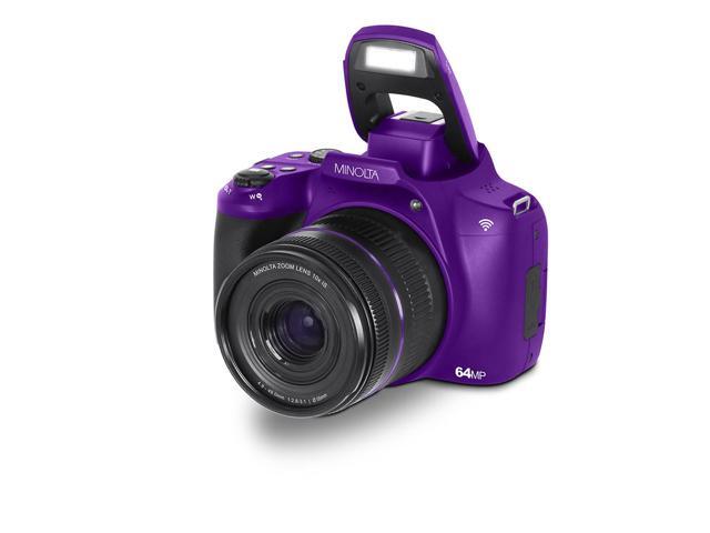 Minolta 64 Mega Pixels Auto Focus Digital Camera with 10x Optical Zoom,4K Ultra HD Video and Macro Shooting, Purple