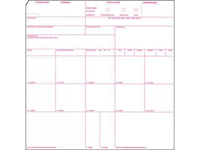 Safariland High Contrast Booking Cards, Pack of 250 #1007335