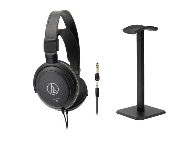 Audio-Technica ATH-AVC200 SonicPro Closed-Back Dynamic Over-Ear Headphones, Black, Bundle with Desktop Stand
