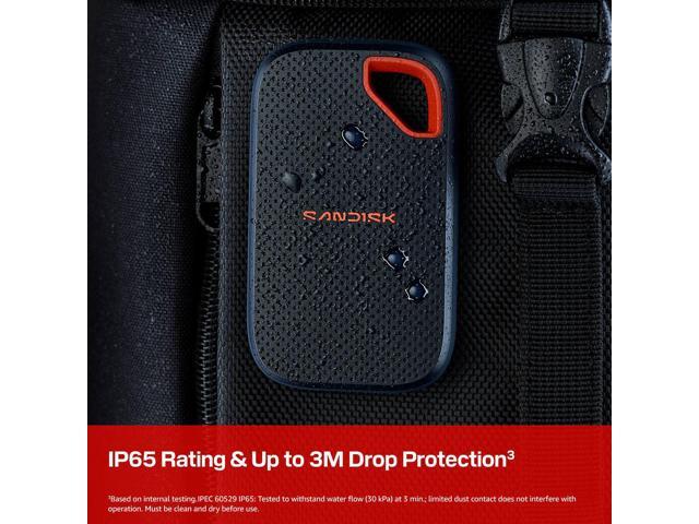 SanDisk - 1TB Extreme Portable SSD, up to 2000MB/s with USB Type-C, IP65 water /dust resistance, up to 3-meter drop protection - Black - image 6
