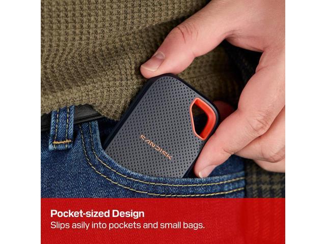 SanDisk - 1TB Extreme Portable SSD, up to 2000MB/s with USB Type-C, IP65 water /dust resistance, up to 3-meter drop protection - Black - image 8