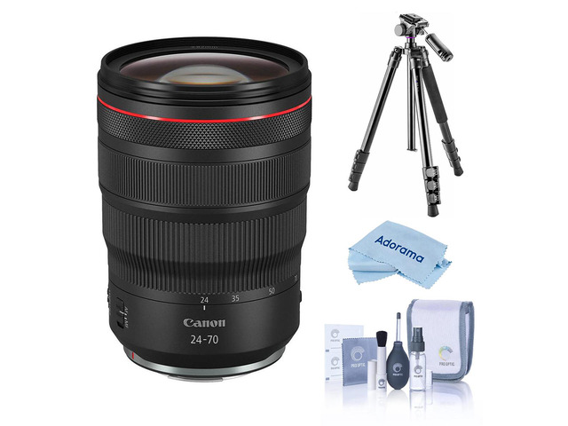 Canon RF 24-70mm f/2.8 L IS USM Lens, Bundle with Share: Takama Flip-Zip 4-Section Aluminum Multi-Functional Photo Tripod/Monopod, Cleaning Kit,...