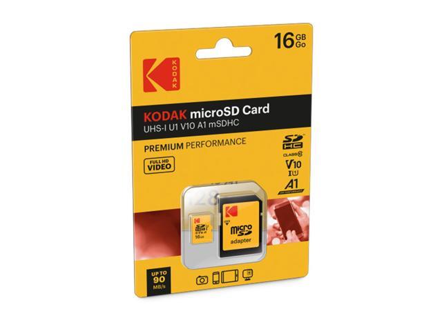 Kodak 16GB UHS-I U1 V10 microSDHC Memory Card with SD Adapter #EKMSDM16GHC10K