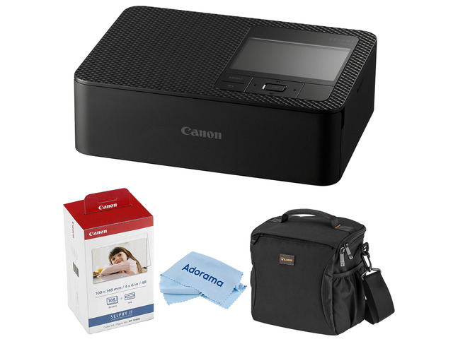 Canon SELPHY CP1500 Wireless Compact Photo Printer, Black w/ CANON*KP-108IN COLOR INK & PAPER SET,SLINGER ALPINE 160 SHOULDER BAG & ADORAMA...