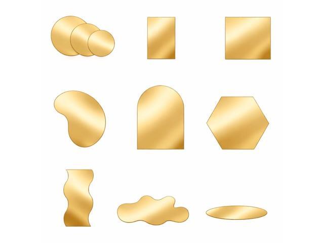 Glow Acrylic Mirror Reflective Display Set, 11PC Photo Background Props (Gold)