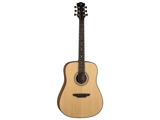 Luna Art Recorder All Solid Wood Dreadnought 6-String Guitar, Satin Natural