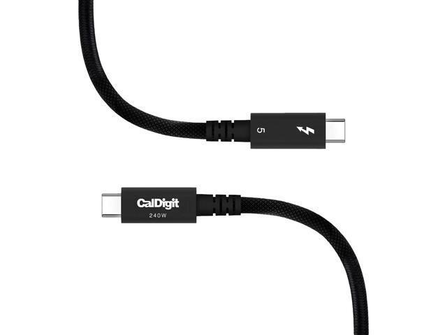 CalDigit 6.56' 240W Thunderbolt 5 USB-C Braided Pro Cable, Black #TBT5-A20BB-240
