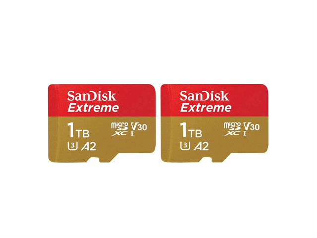 SanDisk Extreme UHS-I U3 microSDXC Memory Card - 1TB, 2-Pack