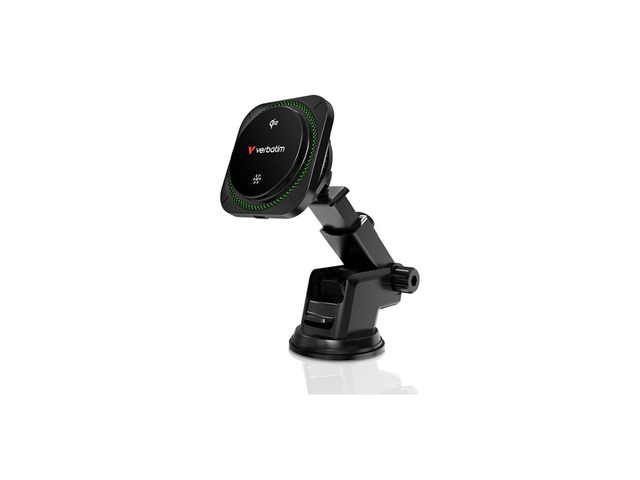 Verbatim Charge 'n' Drive Qi2 15W Magnetic Wireless Car Charger w/RGB Lighting