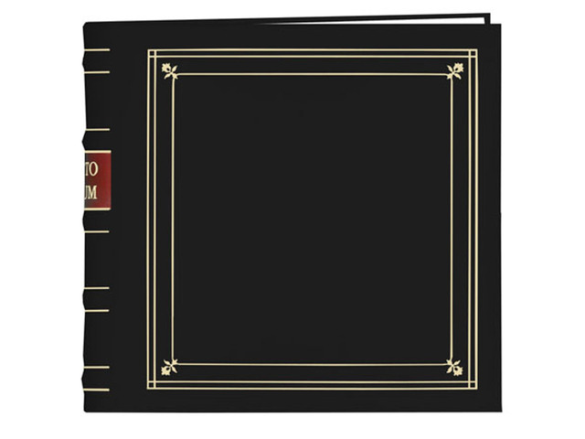 Pioneer Bonded Leather 3 Ring Photo Album,Holds 200 4x6' Photos,2 Per Page,Black
