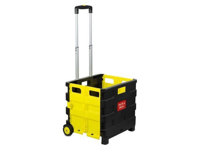Mount-It! Rolling Utility Cart Folding and Collapsible Hand Crate on Wheels 55 Lbs Capacity