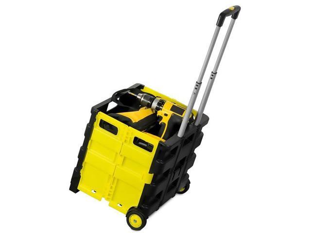 Mount-It! Rolling Utility Cart Folding and Collapsible Hand Crate on Wheels 55 Lbs Capacity