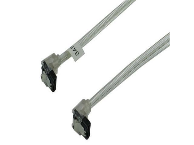 Cables Unlimited 36-Inch SATA II cable with metal latch Silver (Two Side Right Angle) Model GC36ATASM22