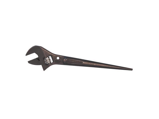 KLEIN TOOLS 3227 Adjustable Spud Wrench, Open End, 1-7/16 in Head, 0 in Offset,