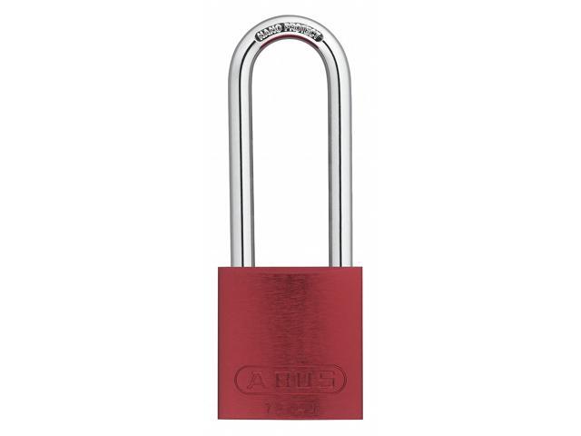 Abus Alike-Keyed Padlock, Open Shackle Type, 3' Shackle Height, Red 15413