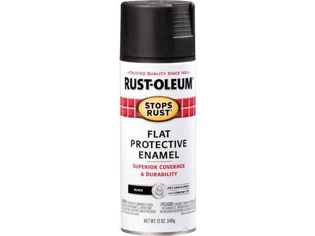 Rustoleum 7776830 Rust Preventive Protective Enamel Spray Paint, 12 oz Aerosol Can, Flat