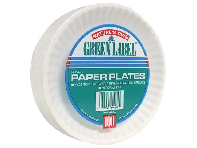 Photos - Other Garden Tools AJM Nature's Own Green Label 6 In. Paper Plates  PP6GRAWH PP6GR(100 Count)