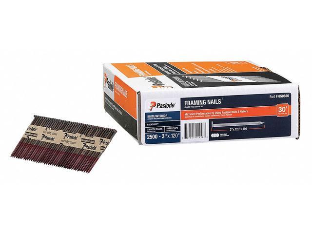 PASLODE 650836 Collated Framing Nail, 3 in L, 11 ga, Brite, Flat Head, 30