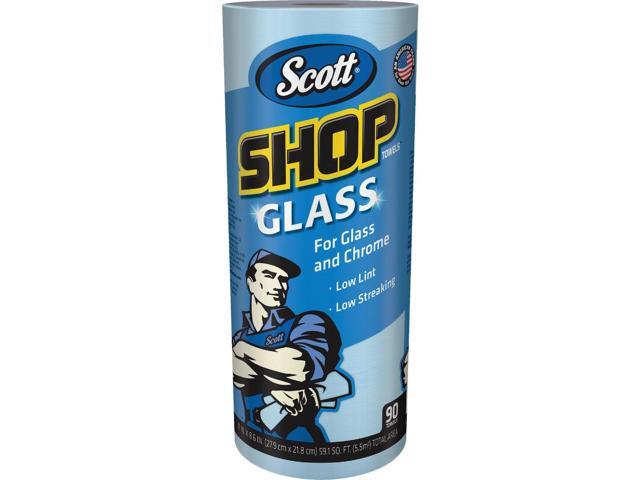 Scott Glass Towels 1-Ply 8.6' x 11' Blue 90 Sheets/Roll 12 Rolls/Carton 32896