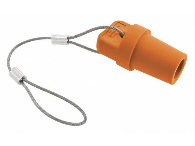 HUBBELL WIRING DEVICE-KELLEMS HBLMCAPO Single Pole Connector Cover,Male,Orange