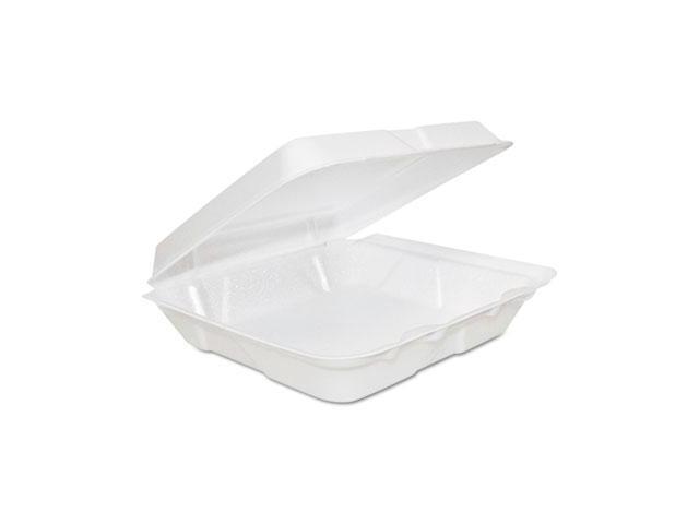 Foam Hinged Lid Containers, 8 x 8 x 2 1/4, White, 200/Carton DCC80HT1R
