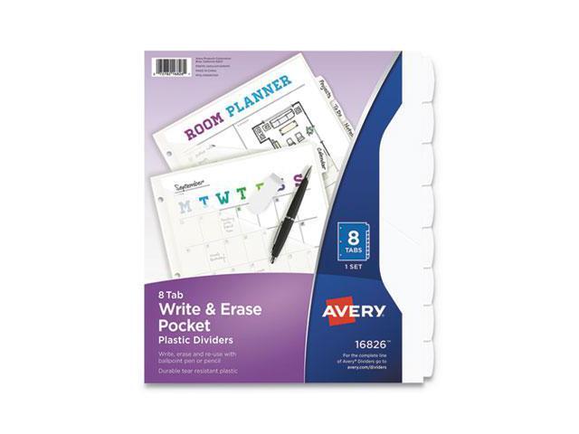 Avery Dividers Plastic 8 Erasable Tabs Letter-size 1 Set 16826