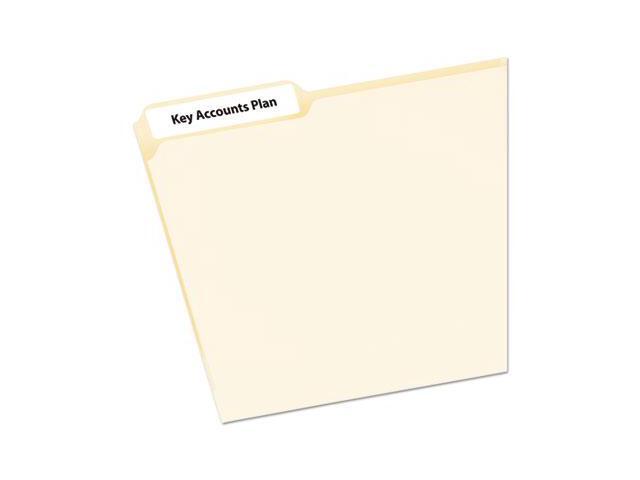 Avery Removable 1/3-Cut File Folder Labels Inkjet/Laser .66 x 3.44 White 252/PK