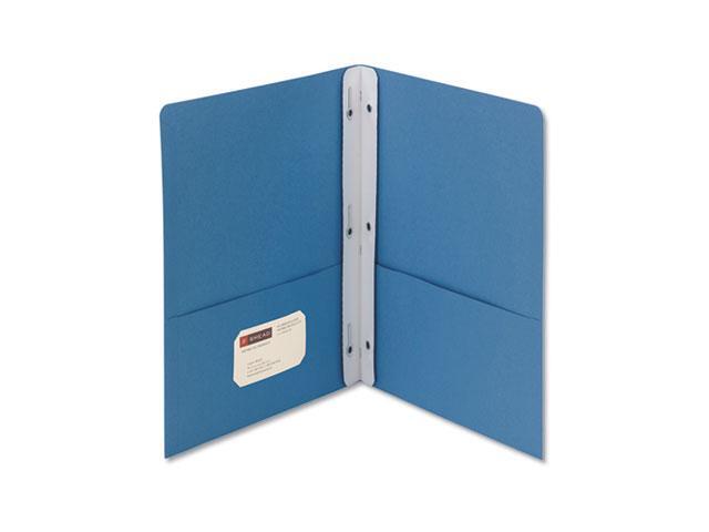 Smead 2-Pocket Folder w/Tang Fastener Letter 1/2' Cap Blue 25/Box 88052