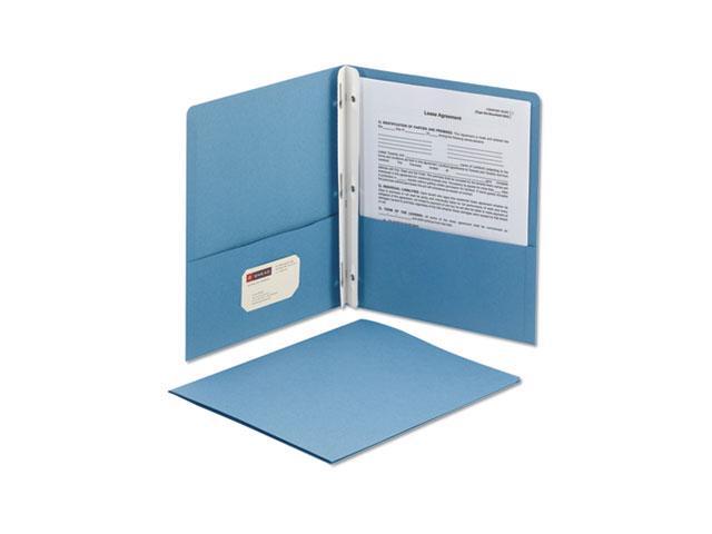 Smead 2-Pocket Folder w/Tang Fastener Letter 1/2' Cap Blue 25/Box 88052