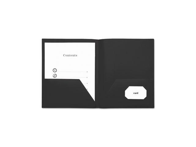 Universal Two-Pocket Plastic Folders 11 x 8 1/2 Black 10/Pack 20540