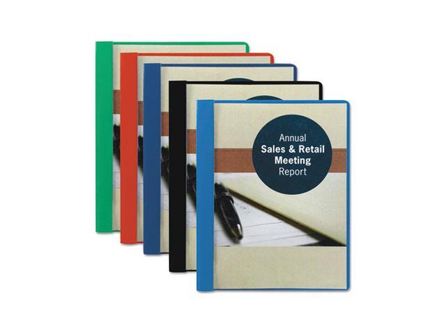 Smead Poly Report Cover Tang Clip Letter 1/2' Capacity Clear/Red 25/Box 87461