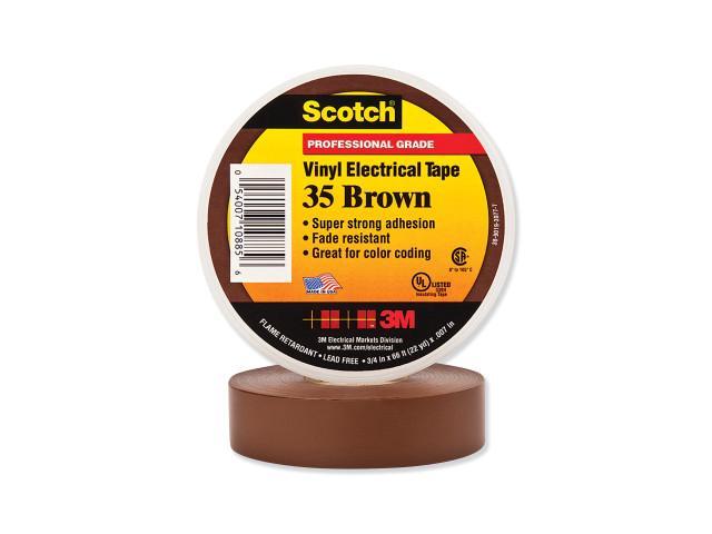3M 10885 Scotch #35 Electrical Tape, 3/4-Inch by 66-Foot by 0.007-Inch, Brown