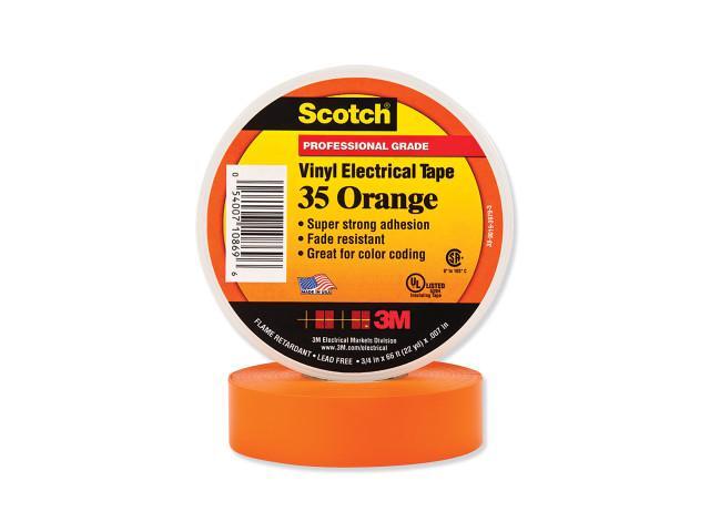 3M Scotch 35 Vinyl Electrical Color Coding Tape 3/4' x 66ft Orange 10869