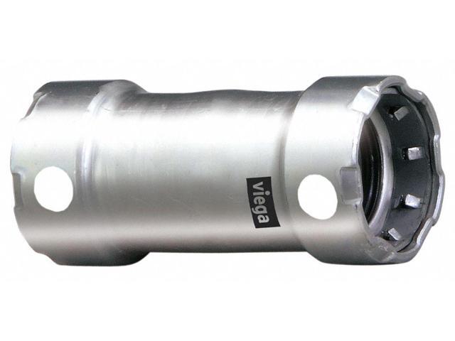 Viega Megapress 3/4' Stainless Steel 304 Coupling W/O Stop - Double Press Connection - Smart Connect Technology