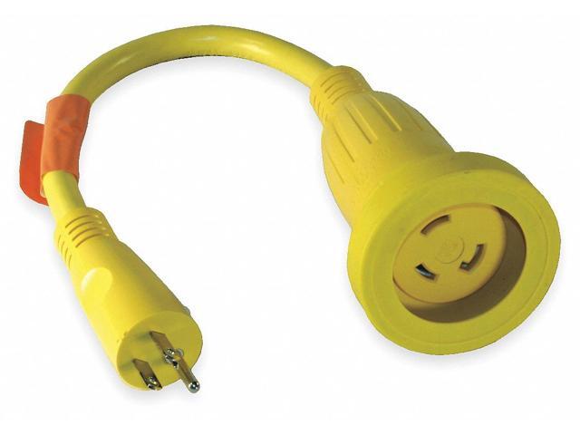 HUBBELL WIRING DEVICE-KELLEMS HBL61CM22 Locking Cord Adapter,30A,5-15,L5-30