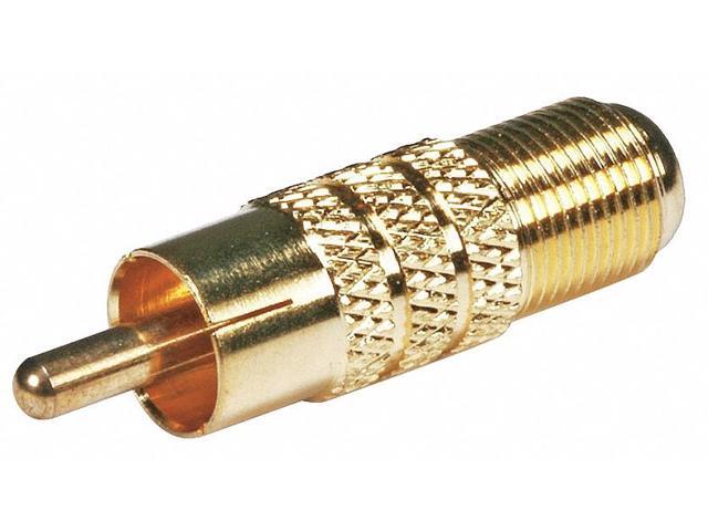 Monoprice 2-Port Coaxial, RCA Audio/Video Adapter, Gold Gold 4130