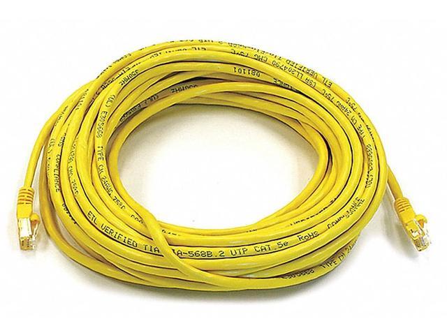 Monoprice Cat6 Ethernet Patch Cable - 50 Feet - Yellow Network Internet Cord - RJ45, Stranded, 550Mhz, UTP, Pure Bare Copper Wire, 24AWG