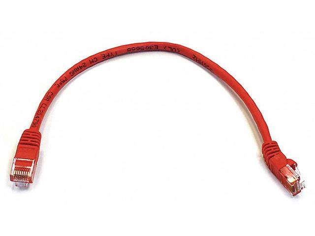 Monoprice Cat6 Ethernet Patch Cable - 1 Feet - Red Network Internet Cord - RJ45, Stranded, 550Mhz, UTP, Pure Bare Copper Wire, 24AWG