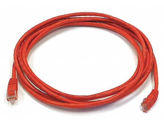 Monoprice Cat6 Ethernet Patch Cable - 10 Feet - Red Network Internet Cord - RJ45, Stranded, 550Mhz, UTP, Pure Bare Copper Wire, 24AWG