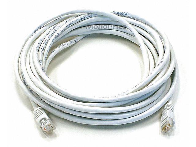 Monoprice Cat6 Ethernet Patch Cable - 20 Feet - White Network Internet Cord - RJ45, Stranded, 550Mhz, UTP, Pure Bare Copper Wire, 24AWG