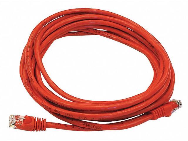 Monoprice Cat5e Ethernet Patch Cable - Network Internet Cord - RJ45, Stranded, 350Mhz, UTP, Pure Bare Copper Wire, 24AWG, 14ft, Red