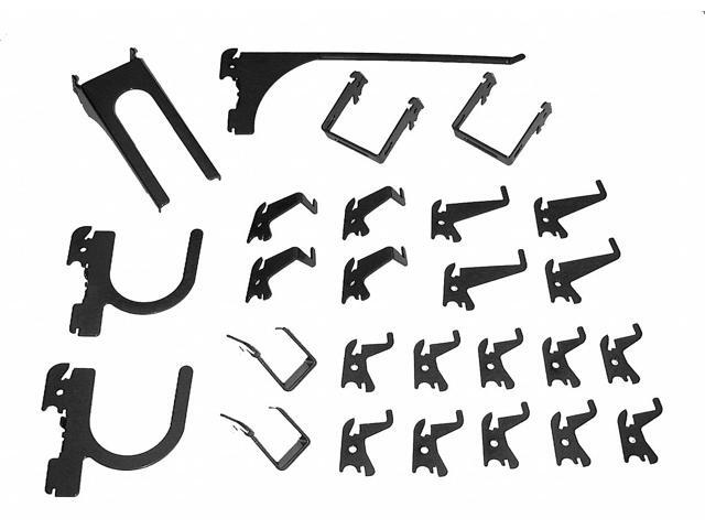 WALL CONTROL 35-K-DLXBK Slotted Tool Board Hook Kit,26 Piece,Blk